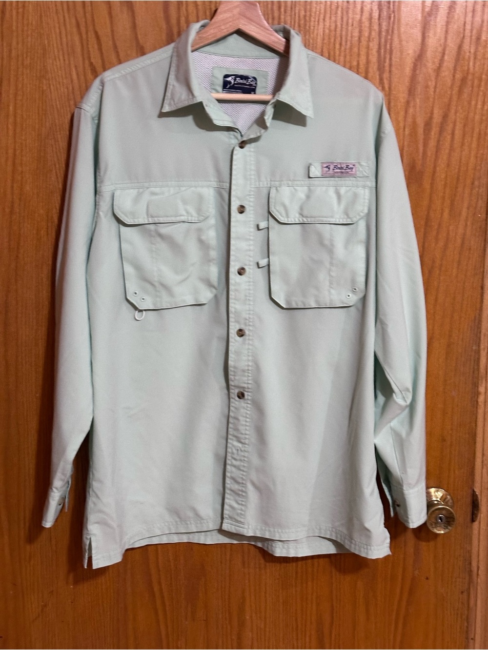Bimini Bay men’s sz medium Long-Sleeve Button-Down Shirt — Light Mint